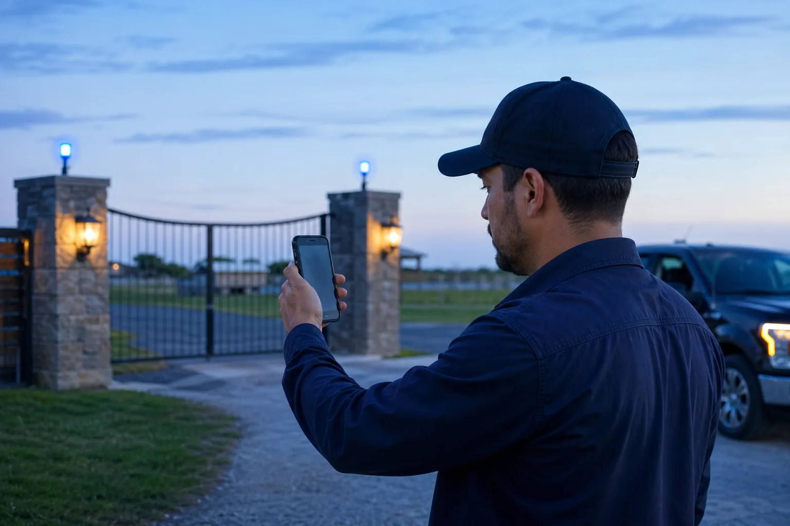 Presence verification at a property entrance using guided capture